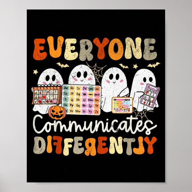 Everyone Communicates Differently Halloween Slp Sp Poster (Framsidan)
