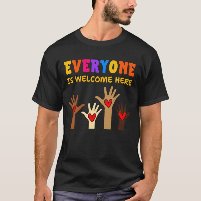 Everyone is welcome here support Idaho teacher  T Shirt (Framsida)