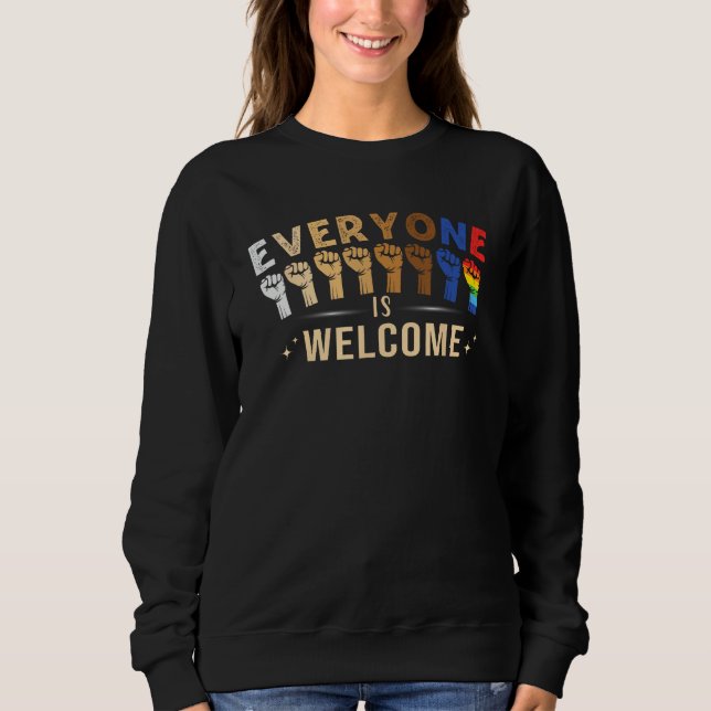 Everyone is Welcome LGBT Q Pride Social Justice Eq T Shirt (Framsida)