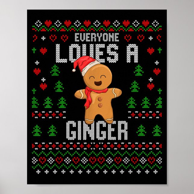 Everyone Loves A Ginger Red Hair Ugly Christmas Gi Poster (Framsidan)