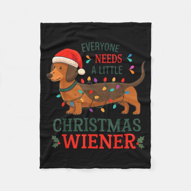 Everyone Need Weiner Dog Christmas Dachshund Pajam Fleecefilt (Framsidan)