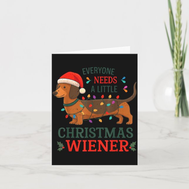 Everyone Need Weiner Dog Christmas Dachshund Pajam Kort (Framsida)