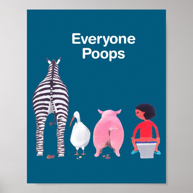 Everyone Ops Funny Zebra G Toilet Humor  Poster (Framsidan)