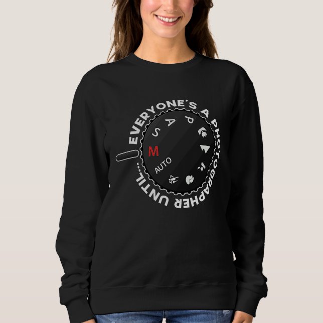 Everyones A Photographer Until Auto Manual Camera T Shirt (Framsida)