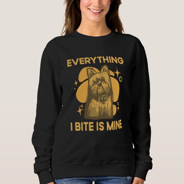 Everything I Bite Is Mine Yorkshire Terrier Dog Br T Shirt (Framsida)
