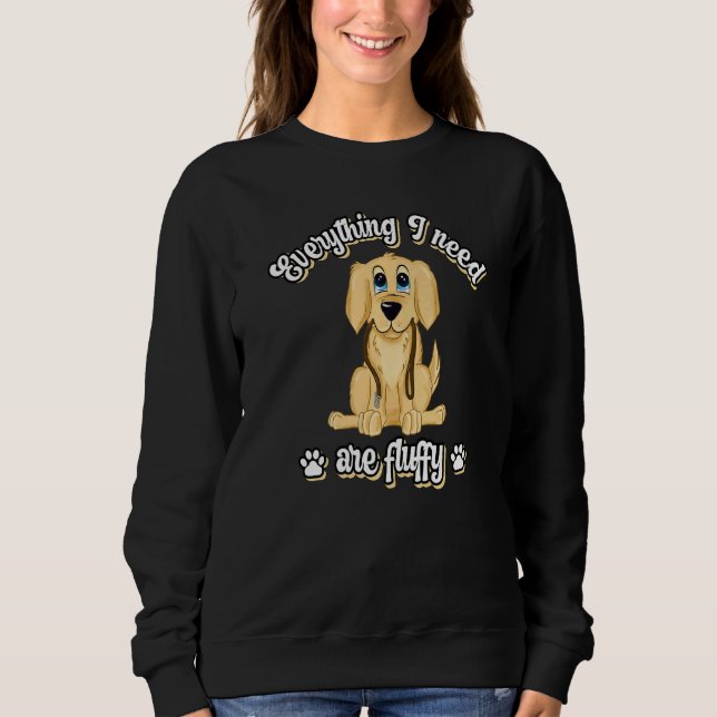 Everything I need are fluffy cute golden dog retri T Shirt (Framsida)