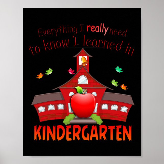 Everything I Really Need Know I Learned In Kinderg Poster (Framsidan)