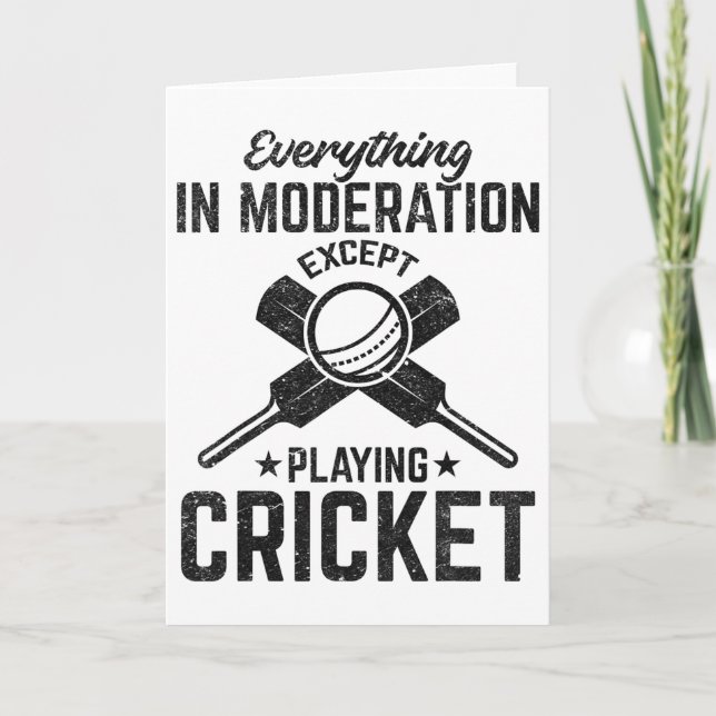 Everything In Moderation Except Playing Cricket  Kort (Framsida)