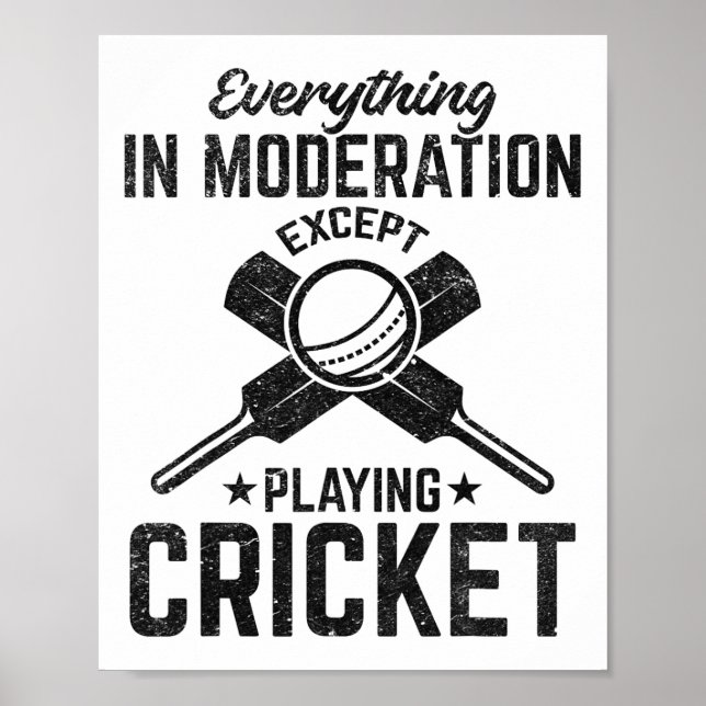 Everything In Moderation Except Playing Cricket  Poster (Framsidan)