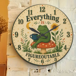 Everything Is Figureoutable Frog Stor Klocka