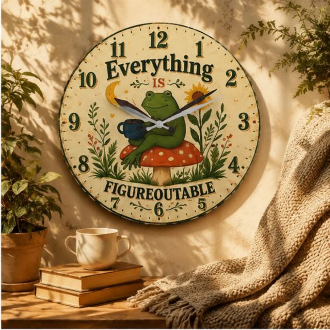 Everything Is Figureoutable Frog Stor Klocka (Skapare uppladdad)