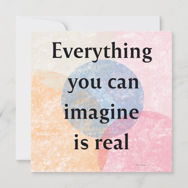 Everything You Can Imagine is Real Quote Art Card Julkort (Framsida)