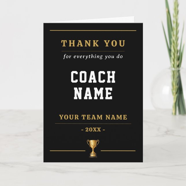 Everything You Do Trophy Coach Name Tack Kort (Framsida)