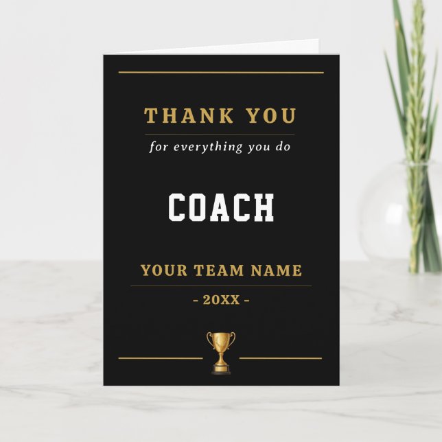 Everything You Do Trophy Coach  Tack Kort (Framsida)