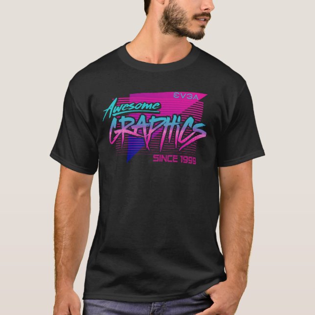EVGA 19-årsjubiléet "Fantastisk Graphics" Retro T Shirt (Framsida)