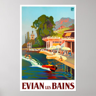 Evian Frankrike vintage resor Poster