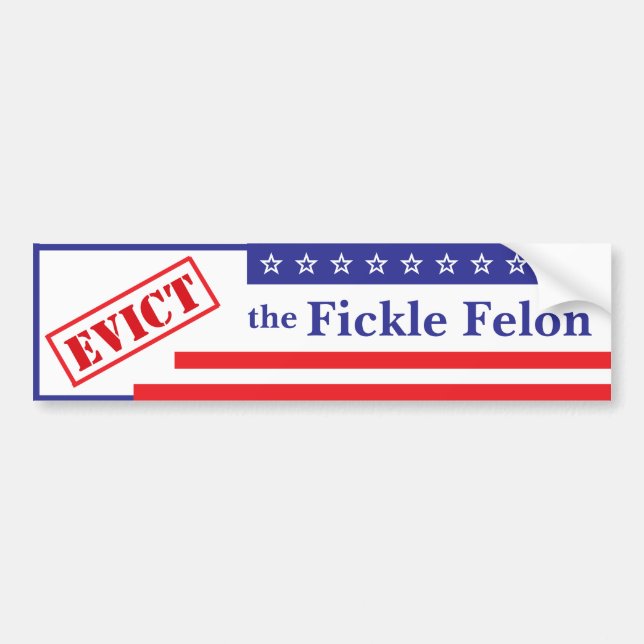 Evicera Fickle Felon Bumper-etiketten Bildekal (Framsidan)