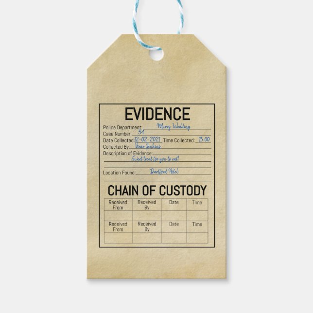 Evidence chain of custody crime game role play  fa presentetikett (Framsidan)