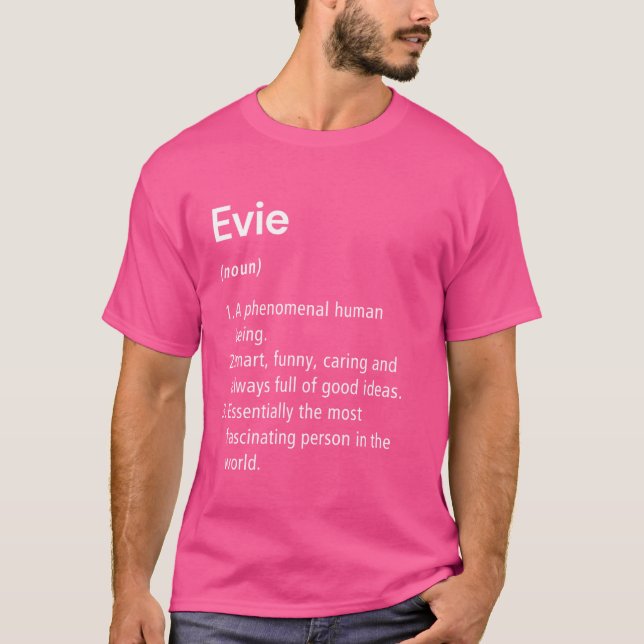 Evie Namn Definition Funny Dictionary T Shirt (Framsida)
