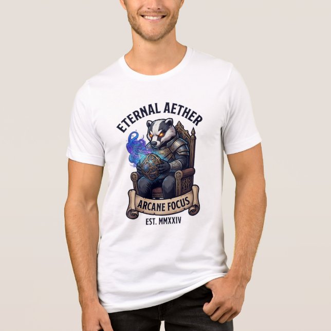 Evig Aeter Bågformad Magisk Fokus Grävling T Shirt (Framsida)