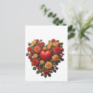 Evig Blommande Roshjärta Vykort