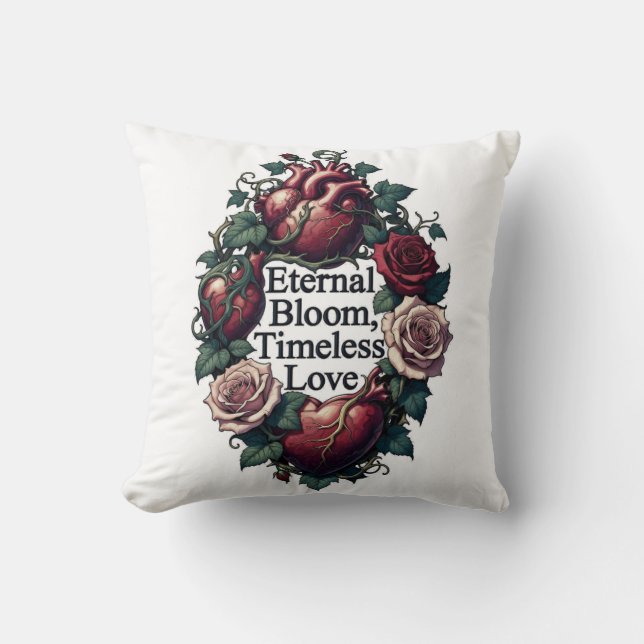 Evig Blomning Tidlös Kärlek Sammanflätade Hjärtan  Kudde (Framsida)