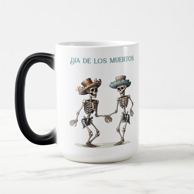 Evig dans Dia de los Muertos Calaveras Magisk Mugg (Vänster)