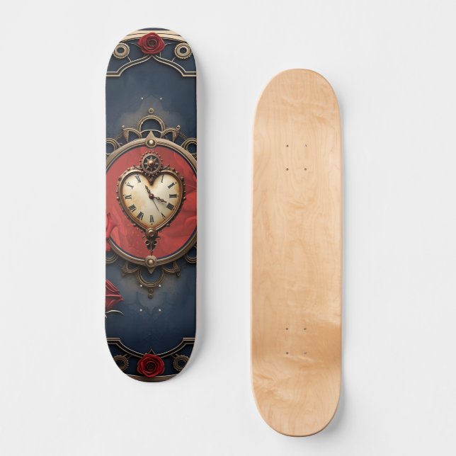 Evig elegans – Klockverkshjärta Mini Skateboard Bräda 18,5 Cm (Framsida)