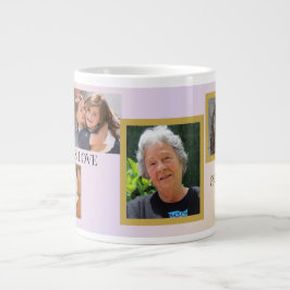 Evig familj 5-foto hyllning med husdjur jumbo mugg
