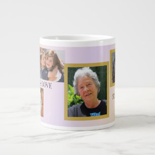 Evig familj 5-foto hyllning med husdjur jumbo mugg