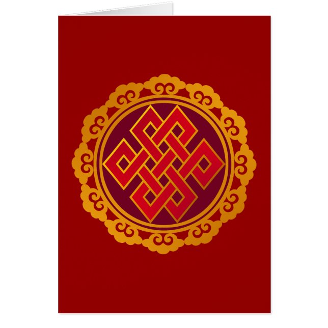 Evig fnurra för tibetan Karmabuddism OBS Kort (Framsidan)