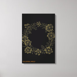 Evig gyllene blomning Blomstermålning på canvasduk