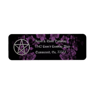 Evig Handfasting/bröllopPentacle Lavendar Ste Returadress Etikett