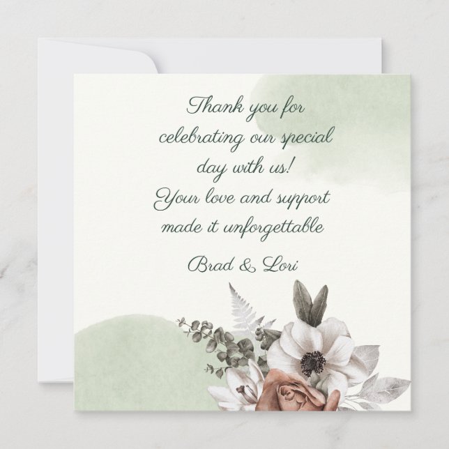 Evig kärlek Floral Salvia Tack Kort (Framsida)