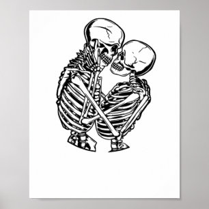 Evig kärlek skelett som kramar varandra dekal poster