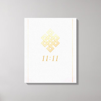 Evig Knut 11:11 Vit Guld Inkapslad Canvas