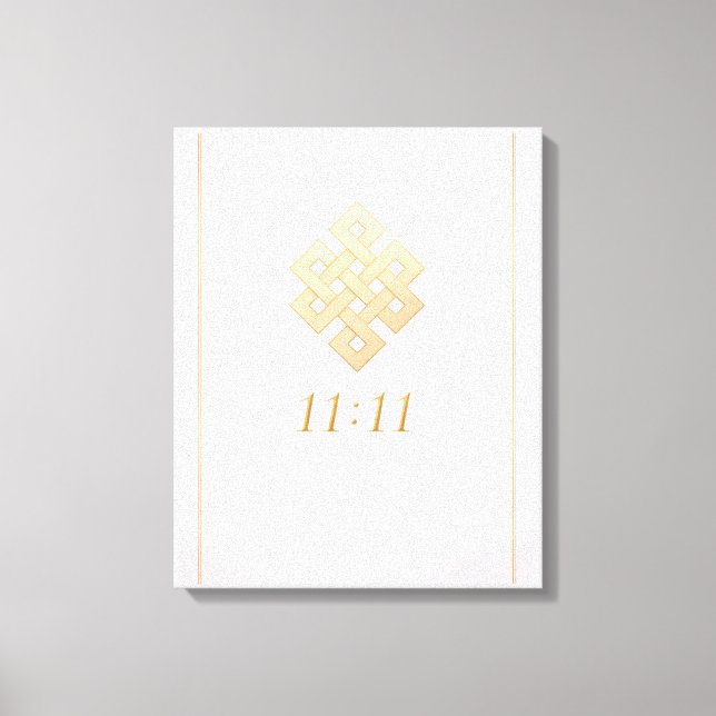 Evig Knut 11:11 Vit Guld Inkapslad Canvas (Framsida)