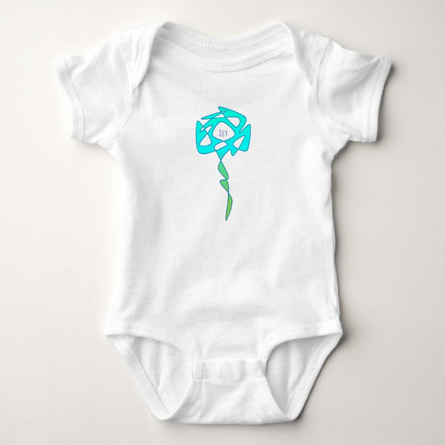 Evig konst Aqua Glädjefull Blomma T Shirt (Framsida)