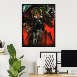 Evig låga Fire Twins Surrealistisk Collagekonst Poster