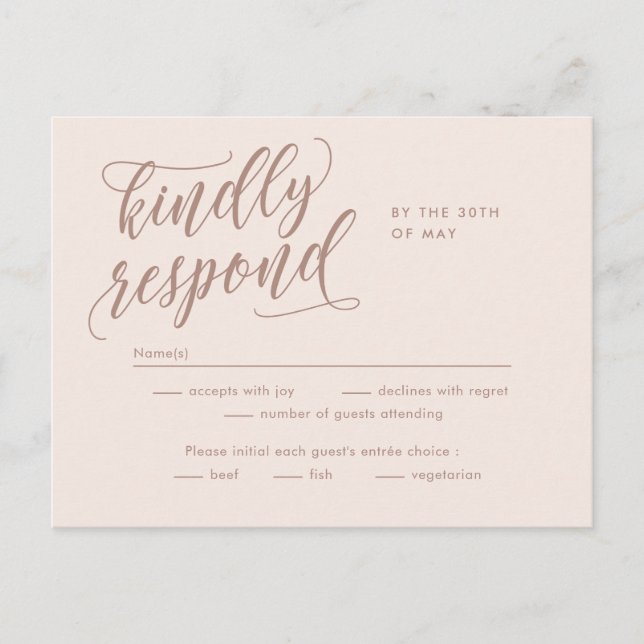 Evig Lycka Redigerbar Färg RSVP Svarskort Vykort (Framsida)