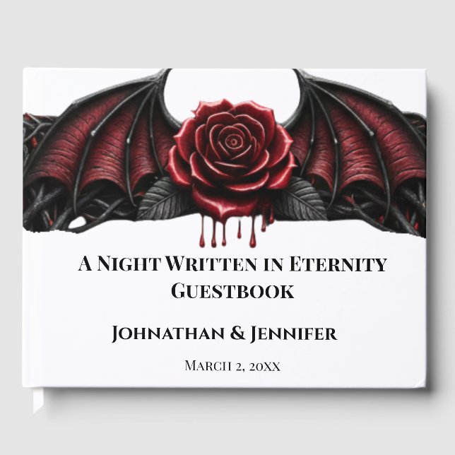 Evig natt gothic vampyr bröllop mörk romantik gästböcker (Framsida)