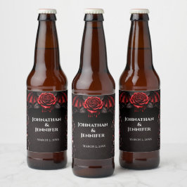 Evig natt gothic vampyr bröllop mörk romantik  ölflaska etikett