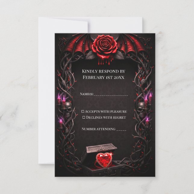 Evig natt gothic vampyr bröllop mörk romantik  OSA kort (Framsida)