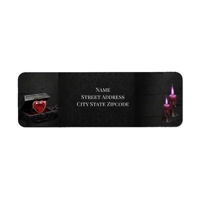 Evig natt gothic vampyr bröllop mörk romantik  returadress etikett (Framsidan)