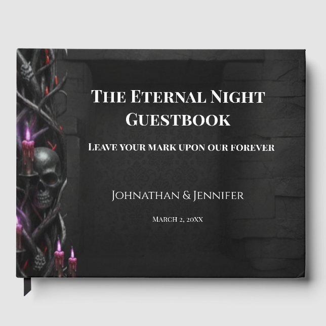 Evig natt gotiskt vampyrbröllop mörk romantik gästböcker (Framsida)