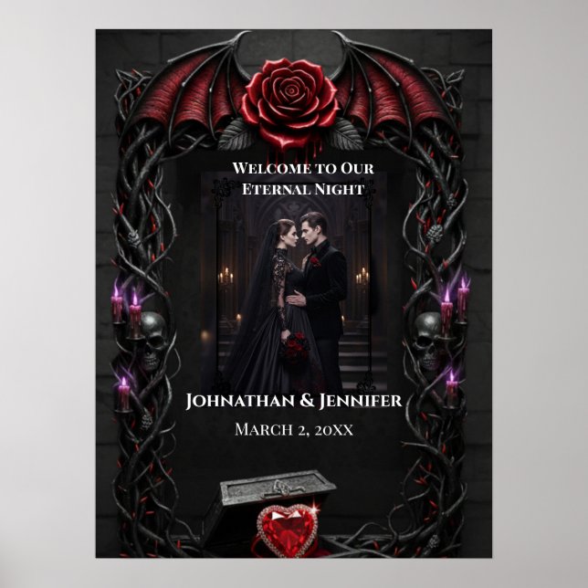 Evig natt gotiskt vampyrbröllop mörk romantik poster (Framsidan)