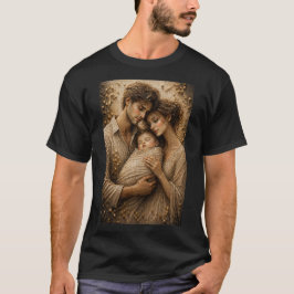 Evig Omfamning 3D Mikro Mozaik Familjeporträtt T Shirt