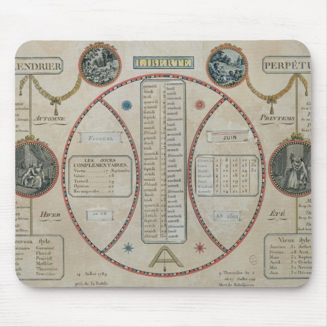 Evig republikansk kalender, Juni 1801 Musmatta (Framsidan)