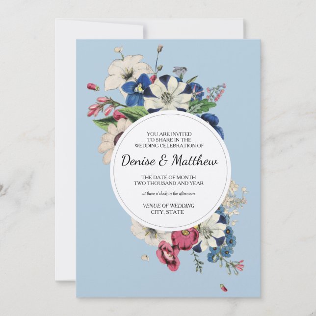 Evig samling i Omphalodes-blått Inbjudningar (Framsida)