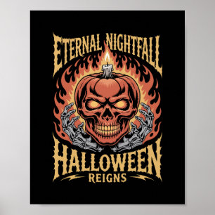 Evig Skymning Halloween Dödskalle Pumpa Poster